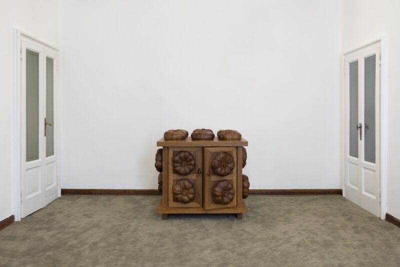 Image of Oak cabinet with butternut squash and noses by Verdant Rooms