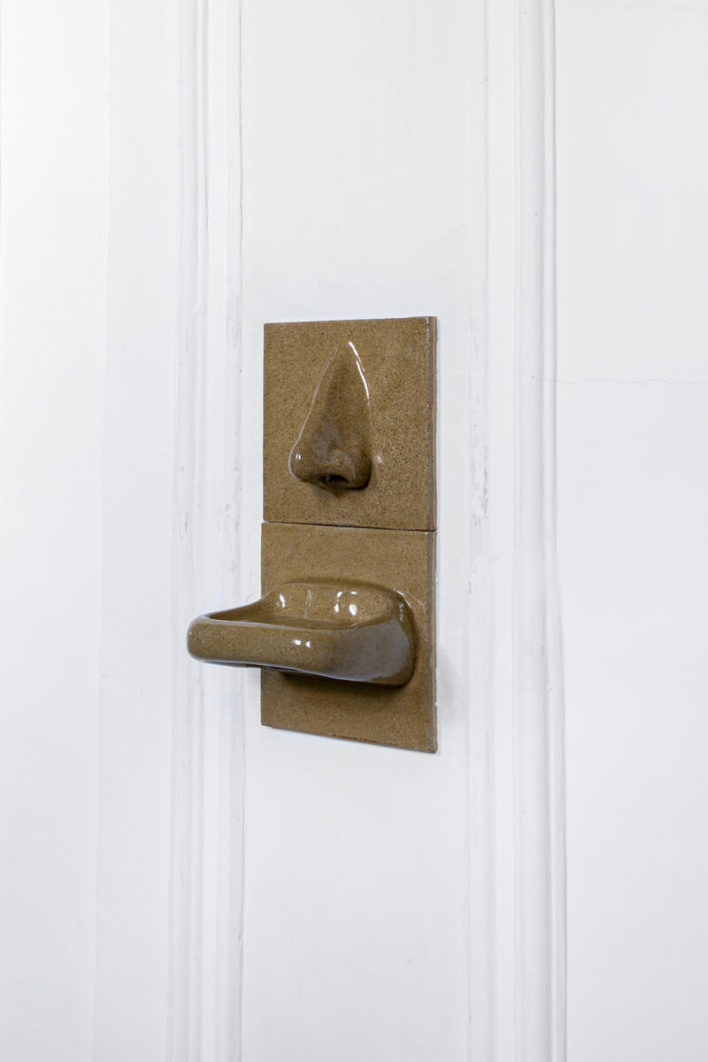 Image of Stoneware soap dish with nose by PLANTING SCULPTURES, SCULPTING PLANTS