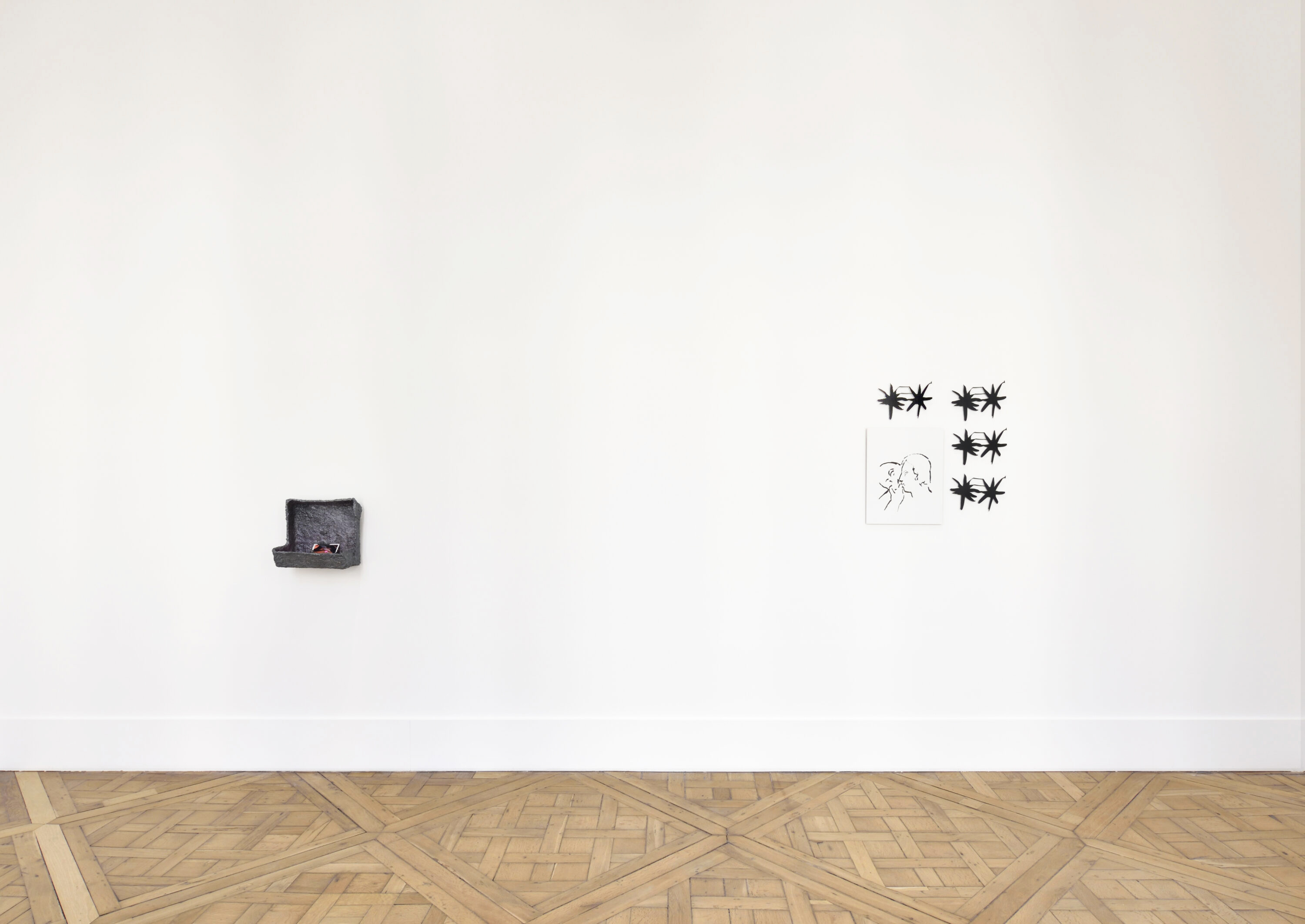 Two artworks by artists Nick Mauss and Kianja Strobert